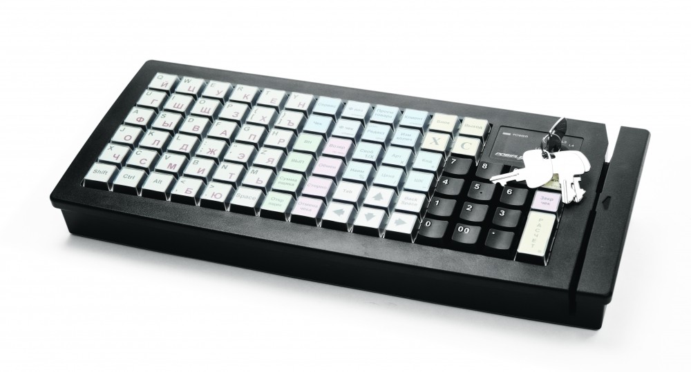 Программируемая клавиатура Posiflex KB-6600U-B c ридером магнитных карт